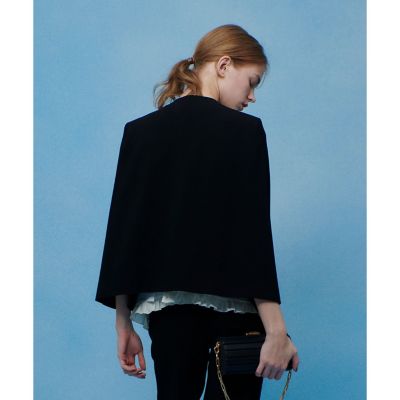 LOULOU WILLOUGHBY ブラックケープジャケット allureville(アルアバイル)｜【Loulou Willoughby】リトルブラック