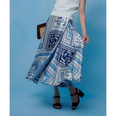 ＜allureville (Women)＞【ＬＯＵＬＯＵ　ＷＩＬＬＯＵＧＨＢＹ】ウエスタンスカーフプリントフレアスカート