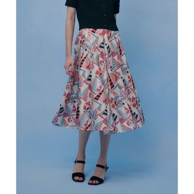＜allureville (Women)＞ＷＥＢ・博多阪急限定【ＬＯＵＬＯＵ　ＷＩＬＬＯＵＧＨＢＹ】ＲＡＴＴＩ　マリーナプリントフレアスカート