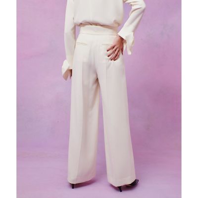 極美品✨ルルウィルビー サスペンダー付ダブルクロスワイドパンツ ハイウエスト 白 allureville｜【LOULOU WILLOUGHBY】ダブルクロスハイウエスト