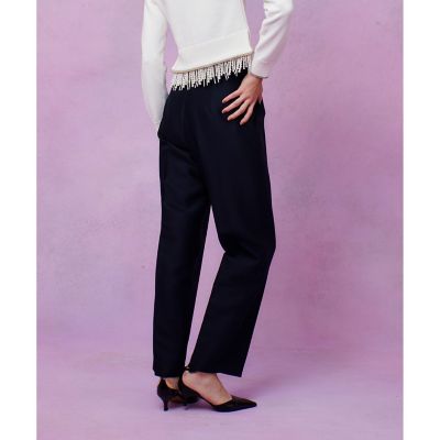 LOULOU WILLOUGHBY】シルクウールツイルタックパンツ