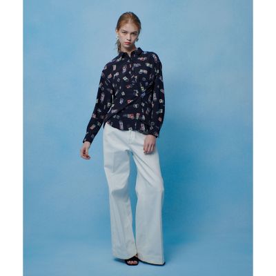 LOULOU WILLOUGHBY】ハイウエストワイドデニムパンツ