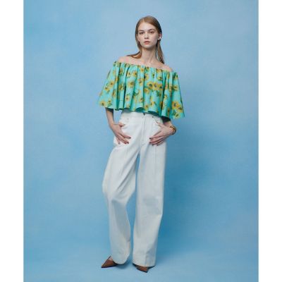 LOULOU WILLOUGHBY】ハイウエストワイドデニムパンツ