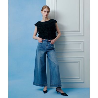 ◇【LOULOU WILLOUGHBY】デニムバギーパンツ