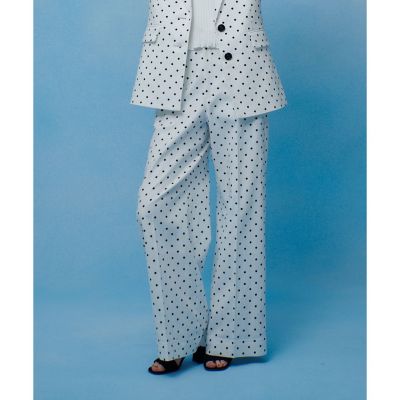 LOULOU WILLOUGHBY】リネン混ドットワイドパンツ