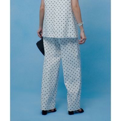 LOULOU WILLOUGHBY】リネン混ドットワイドパンツ