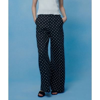 LOULOU WILLOUGHBY】リネン混ドットワイドパンツ