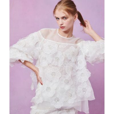 アルアバイル　ルルウィルビー シルクオーガンフラワーブラウス LOULOU WILLOUGHBY】オーガンフラワーブラウス