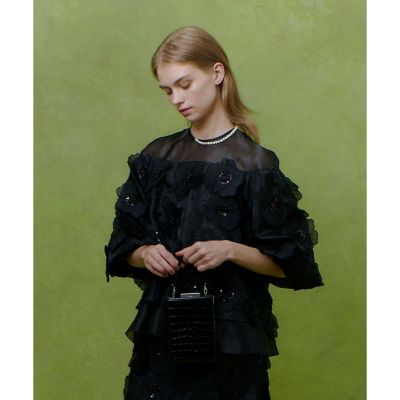 アルアバイル　ルルウィルビー シルクオーガンフラワーブラウス LOULOU WILLOUGHBY】オーガンフラワーブラウス|allureville OFFICIAL