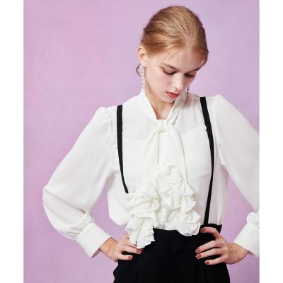 ＜allureville (Women)＞【ＬＯＵＬＯＵ　ＷＩＬＬＯＵＧＨＢＹ】ペタルフリルボウタイブラウス