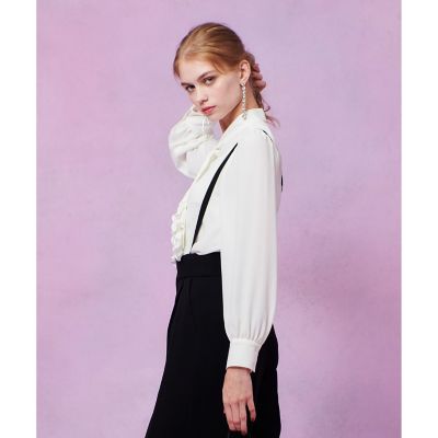 LOULOU WILLOUGHBY】ペタルフリルボウタイブラウス