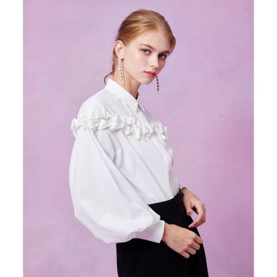 LOULOU WILLOUGHBY】メニーリボンパフスリーブシャツ