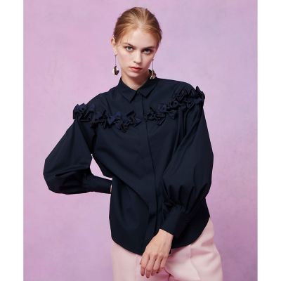 LOULOU WILLOUGHBY】メニーリボンパフスリーブシャツ