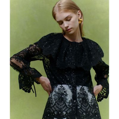 LOULOU WILLOUGHBY】チュール刺繍ブラウス
