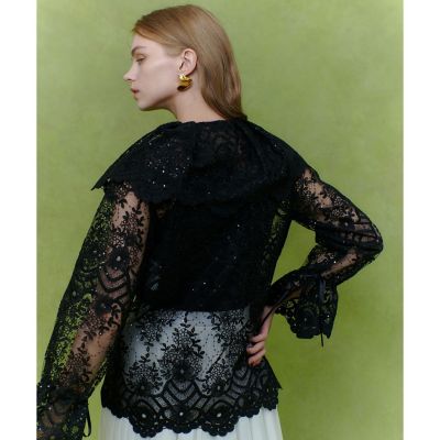 テープチュール刺繍キャミブラウス LOULOU WILLOUGHBY】チュール刺繍ブラウス