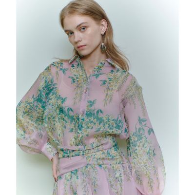 ＜allureville (Women)＞【ＬＯＵＬＯＵ　ＷＩＬＬＯＵＧＨＢＹ】ＲＡＴＴＩオーガンフラワーブラウス