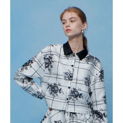 LOULOU WILLOUGHBY】SILK COフラワーチェック