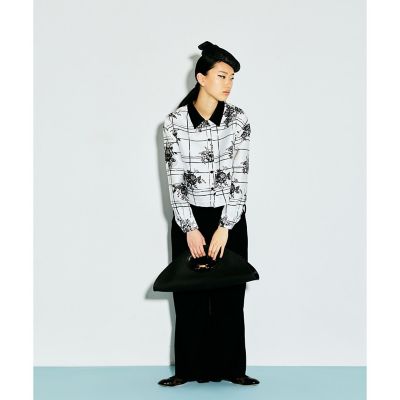 LOULOU WILLOUGHBY】SILK COフラワーチェック