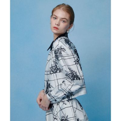 LOULOU WILLOUGHBY】SILK COフラワーチェック