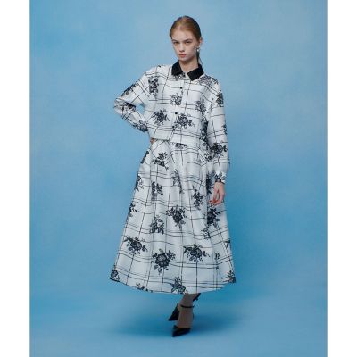 LOULOU WILLOUGHBY】SILK COフラワーチェック