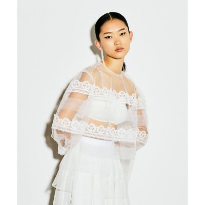 ＜allureville (Women)＞【ＬＯＵＬＯＵ　ＷＩＬＬＯＵＧＨＢＹ】チュールレースブラウス
