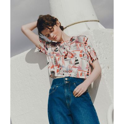 ＜allureville (Women)＞【ＬＯＵＬＯＵ　ＷＩＬＬＯＵＧＨＢＹ】ＲＡＴＴＩ　マリーナプリント　Ｔブラウス