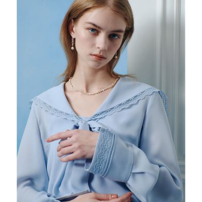 ＜allureville (Women)＞【ＬＯＵＬＯＵ　ＷＩＬＬＯＵＧＨＢＹ】セーラーカラージョーゼットブラウス