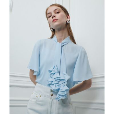 ＜allureville (Women)＞【ＬＯＵＬＯＵ　ＷＩＬＬＯＵＧＨＢＹ】ペタルフリルフレアスリーブブラウス