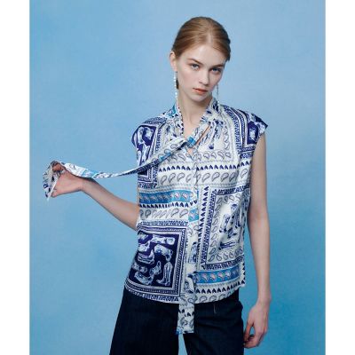 LOULOU WILLOUGHBY ウエスタンスカーフプリントリボンブラウス BPF01_21_21261013300_6101?$