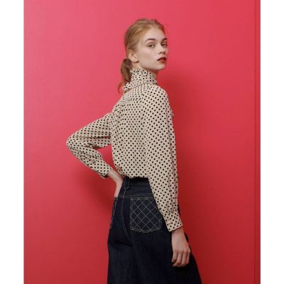 ◇【LOULOU WILLOUGHBY】デシンドットフリルボウタイ