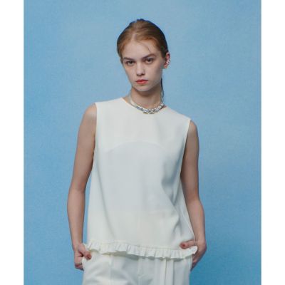 美品　LOULOU WILLOUGHBY パールボタン　フリルブラウス LOULOU WILLOUGHBY】パールネックレス付きフリル