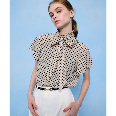 ＜allureville (Women)＞◇【ＬＯＵＬＯＵ　ＷＩＬＬＯＵＧＨＢＹ】デシンドットフレアスリーブブラウス