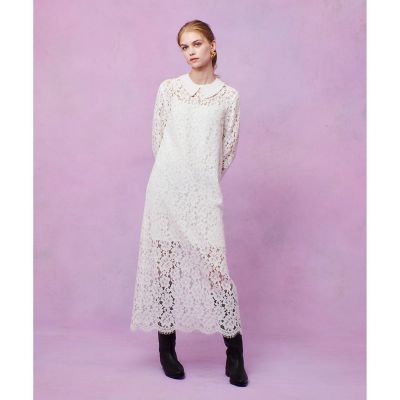 ☆ LOULOU WILLOUGHBY ジオメトリック レースワンピース 2 LOULOU WILLOUGHBY】パールネックレースワンピース
