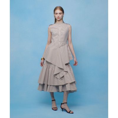 LOULOU WILLOUGHBY】レイヤードレープワンピース