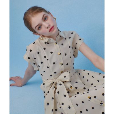 ◇【LOULOU WILLOUGHBY】オーガンドットワンピース
