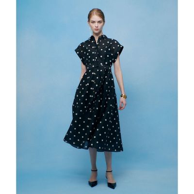 美品.定価4.2万☆アルアバイル レオパドットワンピース タック フレンチ袖 ◇オーガンドットワンピース | allureville (Women)/アルアバイル