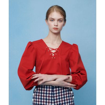 ＜allureville (Women)＞【ＬＯＵＬＯＵ　ＷＩＬＬＯＵＧＨＢＹ】モックロディレースアップマリンプルオーバー