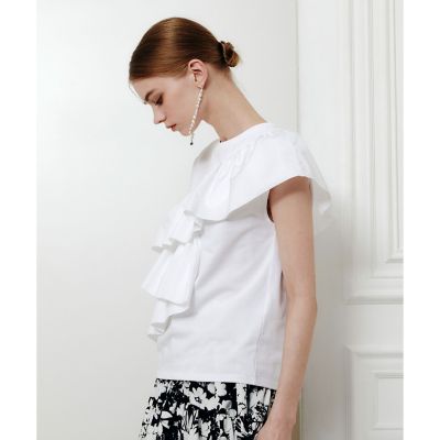 LOULOU WILLOUGHBY♡フリルトップス LOULOU WILLOUGHBY】スパイラルフリルTシャツ