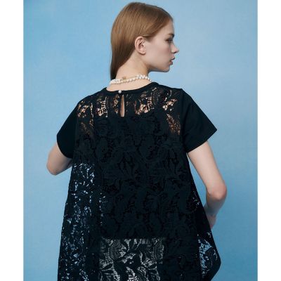 レースドッキングロングTシャツ | allureville (Women)/アルアバイル