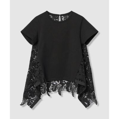 新作 ルルウィルビー定価3.1万 レースドッキングTシャツ ビアズリー サカイ レースドッキングロングTシャツ | allureville (Women)/アルアバイル