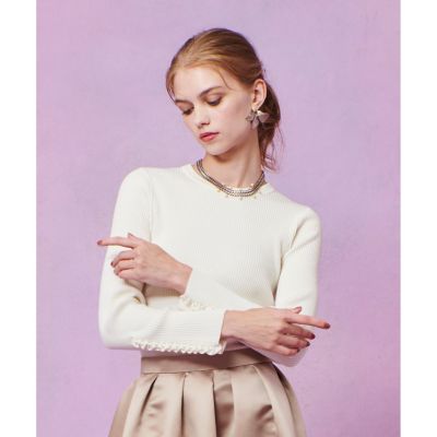 LOULOU WILLOUGHBY】フリルスリットプルオーバー