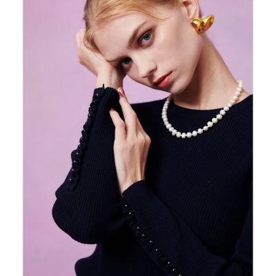 LOULOU WILLOUGHBY】フリルスリットプルオーバー