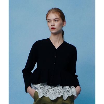 LOULOU WILLOUGHBY】レースレイヤーペプラム