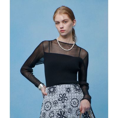 ＜allureville (Women)＞【ＬＯＵＬＯＵ　ＷＩＬＬＯＵＧＨＢＹ】シアーキリカエプルオーバー