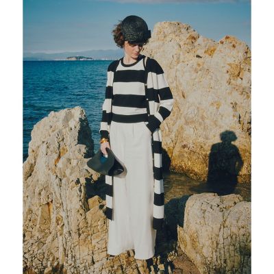 ＜allureville (Women)＞【ＬＯＵＬＯＵ　ＷＩＬＬＯＵＧＨＢＹ】カノコワイドボーダーカーデワンピース