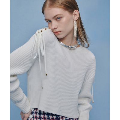LOULOU WILLOUGHBY】レースアップショルダープル