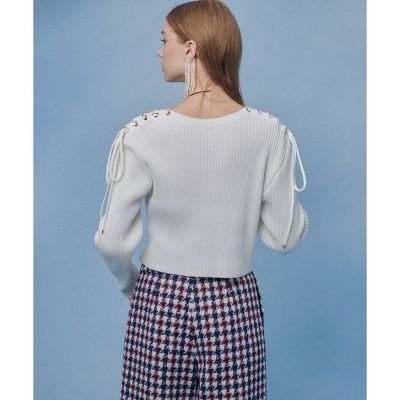 LOULOU WILLOUGHBY】レースアップショルダープル