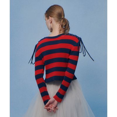 LOULOU WILLOUGHBY】レースアップショルダープル