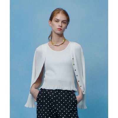 LOULOU WILLOUGHBY ワイドリブヘムフリルカーディガン ワイドリブヘムフリルカーディガン | allureville (Women