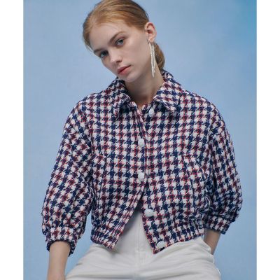 ＜allureville (Women)＞【ＬＯＵＬＯＵ　ＷＩＬＬＯＵＧＨＢＹ】トリコロールツイードブルゾン